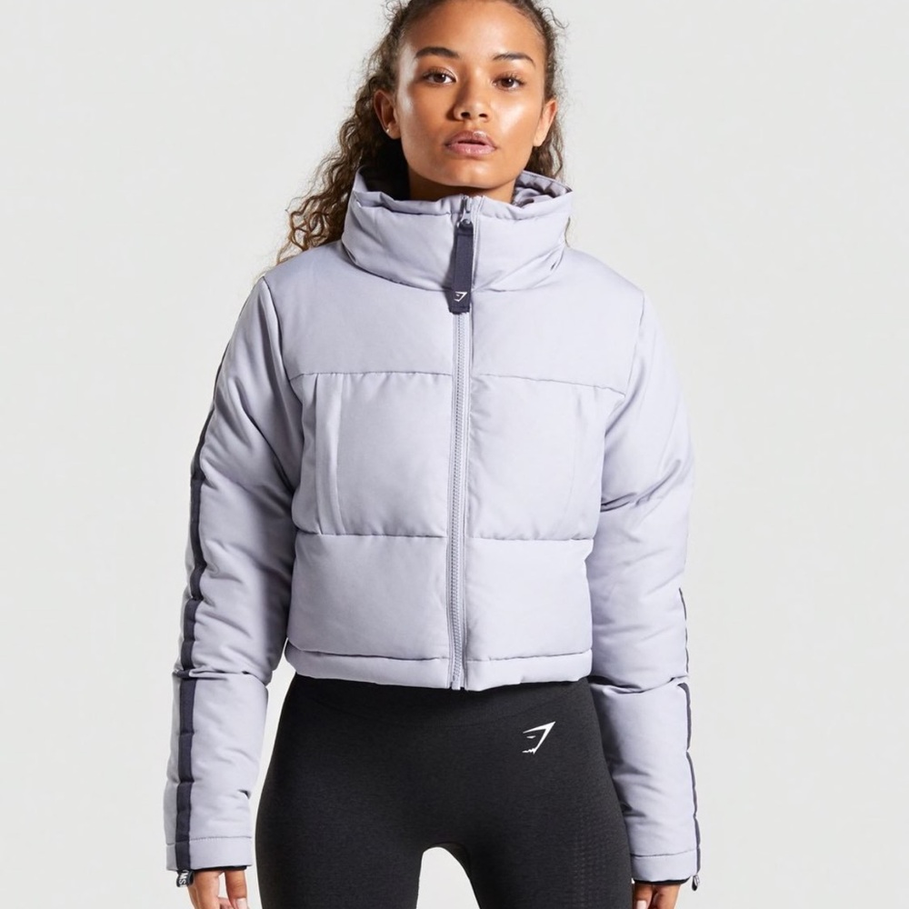 Gymshark Puffer Jacket. Lilac color, size XS, like new, I wore it once